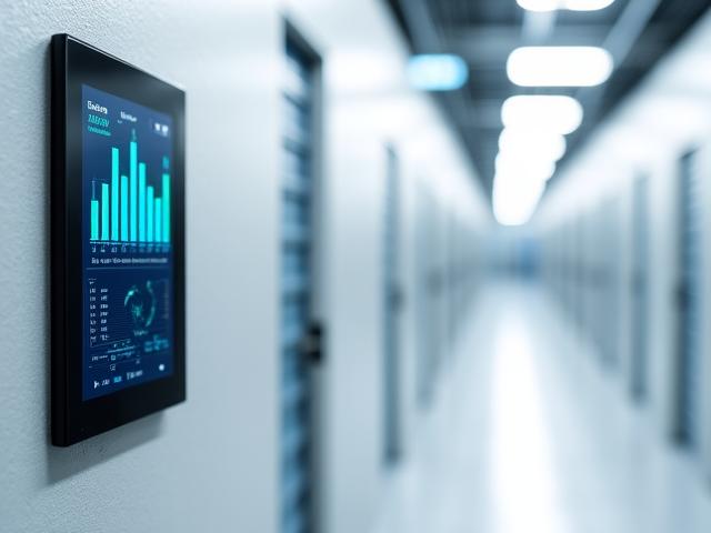 Close up of a climate control digital interface inside Solstice Vaults