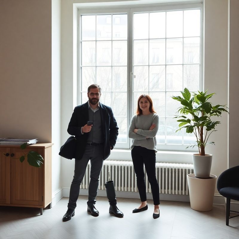 Portrait de deux journalistes près d'une grande fenêtre dans un bureau nantais